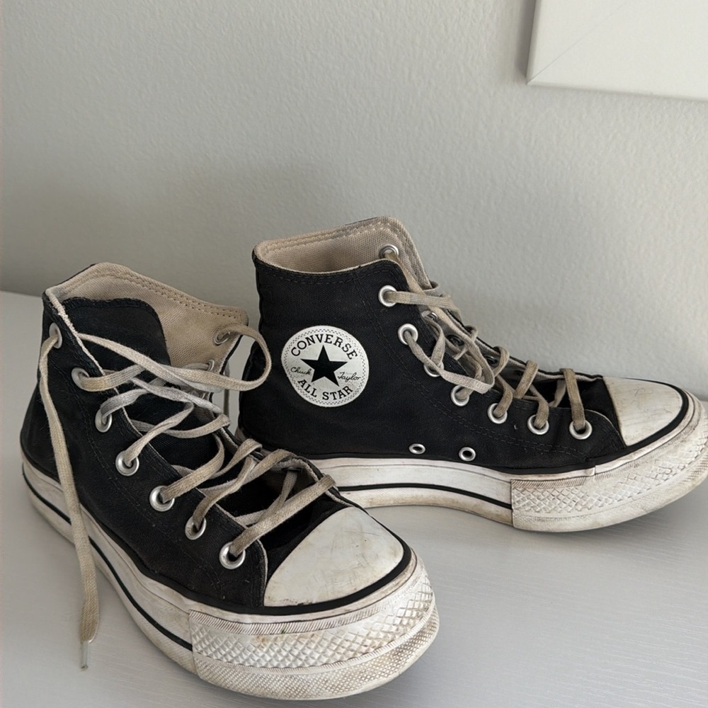 Converse Chuck Taylor All Star Lift Platform High Tops in black/white